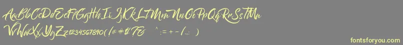 Bantham Font – Yellow Fonts on Gray Background