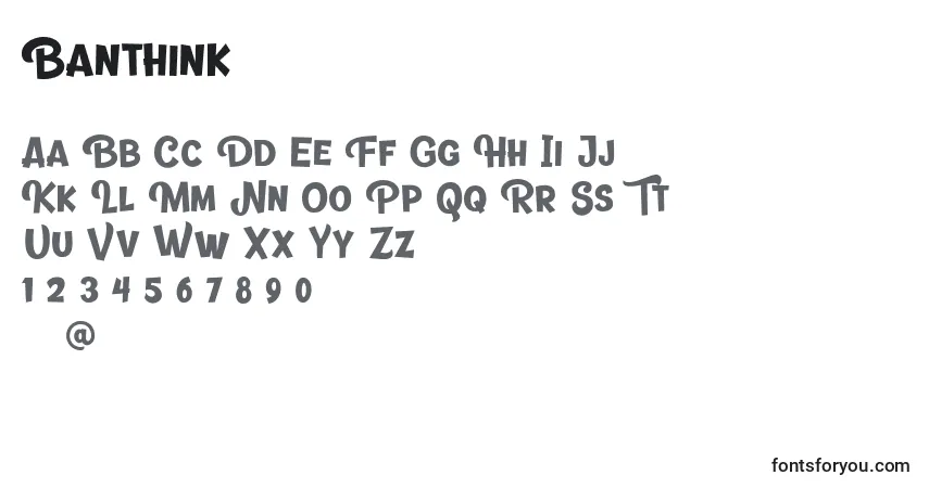 Шрифт Banthink – алфавит, цифры, специальные символы