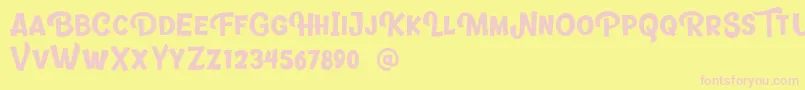 Banthink Font – Pink Fonts on Yellow Background