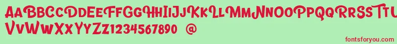 Banthink Font – Red Fonts on Green Background