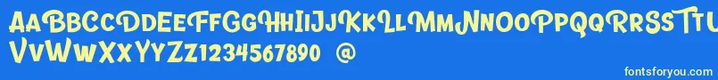 Banthink Font – Yellow Fonts on Blue Background