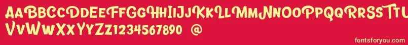 Banthink Font – Yellow Fonts on Red Background