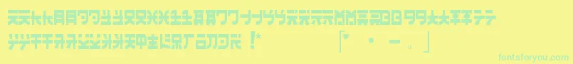 Banzai Font – Green Fonts on Yellow Background