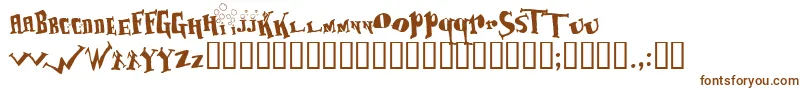 BAOZSO  -Schriftart – Braune Schriften auf weißem Hintergrund