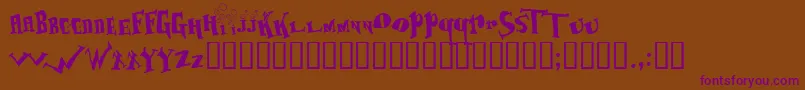 BAOZSO  -Schriftart – Violette Schriften auf braunem Hintergrund