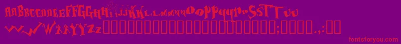 BAOZSO  -fontti – punaiset fontit violetilla taustalla