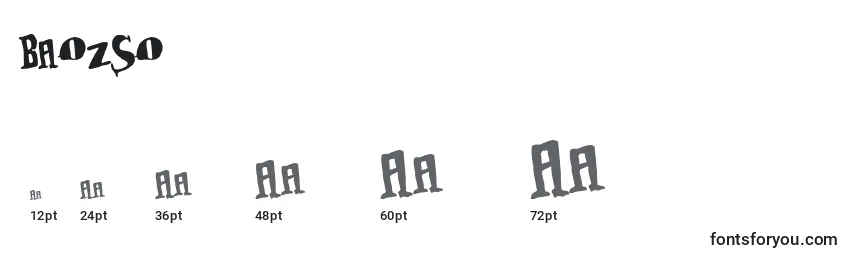 Размеры шрифта BAOZSO   (120689)