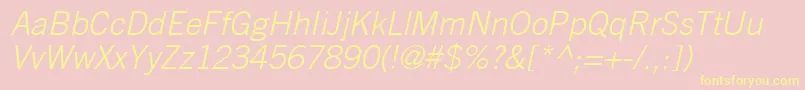 TradeGothicLtLightOblique Font – Yellow Fonts on Pink Background