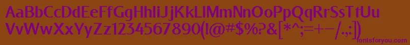 Baqacents  Semibold-Schriftart – Violette Schriften auf braunem Hintergrund