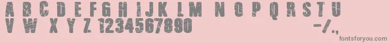 Barb Wire Club-Schriftart – Graue Schriften auf rosa Hintergrund
