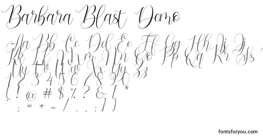 Barbara Blast Demoフォント–アルファベット、数字、特殊文字