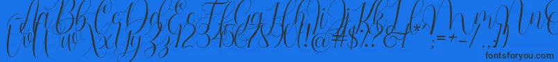 Barbara Blast Demo Font – Black Fonts on Blue Background