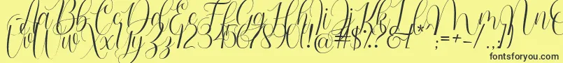 Barbara Blast Demo-Schriftart – Schwarze Schriften auf gelbem Hintergrund