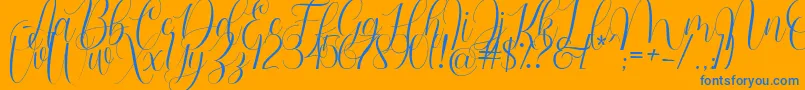 Barbara Blast Demo Font – Blue Fonts on Orange Background