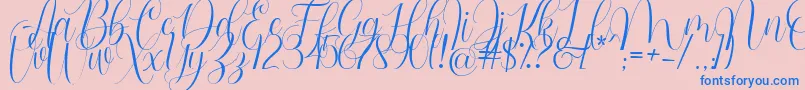 Barbara Blast Demo Font – Blue Fonts on Pink Background