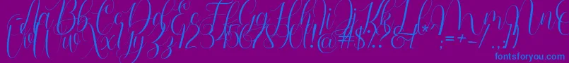 Barbara Blast Demo-Schriftart – Blaue Schriften auf violettem Hintergrund