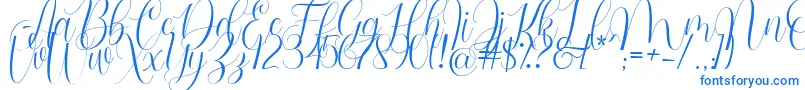 Barbara Blast Demo-Schriftart – Blaue Schriften auf weißem Hintergrund