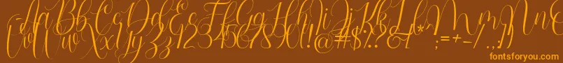 Barbara Blast Demo Font – Orange Fonts on Brown Background