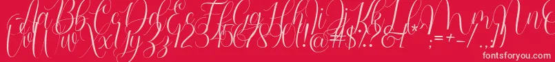 Barbara Blast Demo Font – Pink Fonts on Red Background