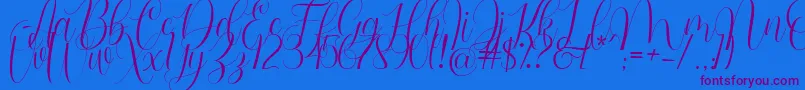 Barbara Blast Demo Font – Purple Fonts on Blue Background