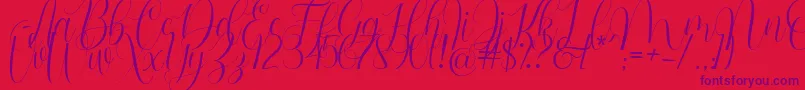 Barbara Blast Demo-Schriftart – Violette Schriften auf rotem Hintergrund