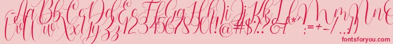 Barbara Blast Demo-Schriftart – Rote Schriften auf rosa Hintergrund