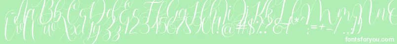 Barbara Blast Demo-Schriftart – Weiße Schriften auf grünem Hintergrund