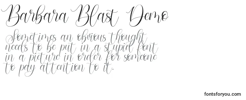 Review of the Barbara Blast Demo Font