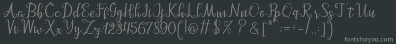 フォントBarbara Script – 黒い背景に灰色の文字