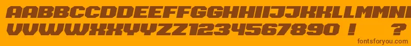 Barbara-Schriftart – Braune Schriften auf orangefarbenem Hintergrund