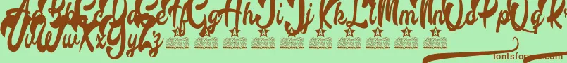 Barbecue Personal Use Font – Brown Fonts on Green Background