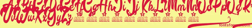 Barbecue Personal Use Font – Red Fonts on Yellow Background