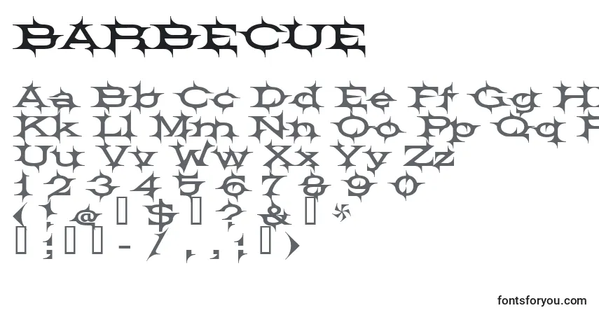 Fuente BARBECUE (120699) - alfabeto, números, caracteres especiales