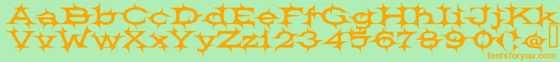BARBECUE Font – Orange Fonts on Green Background