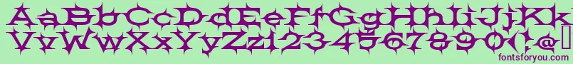 BARBECUE Font – Purple Fonts on Green Background