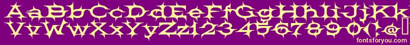 BARBECUE Font – Yellow Fonts on Purple Background