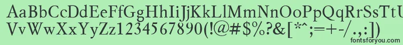 フォントMyslPlain.001.001 – 緑の背景に黒い文字