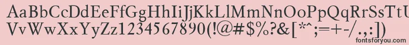 Fonte MyslPlain.001.001 – fontes pretas em um fundo rosa