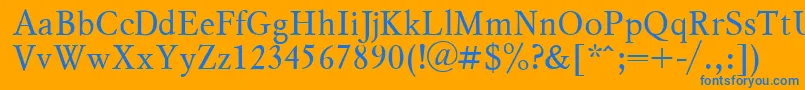 MyslPlain.001.001 Font – Blue Fonts on Orange Background