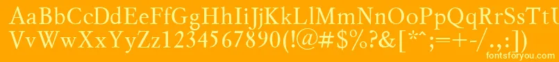 MyslPlain.001.001 Font – Yellow Fonts on Orange Background