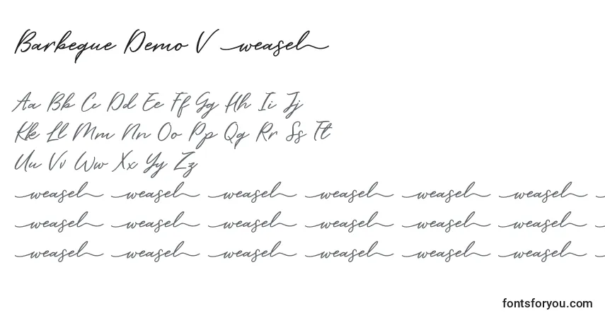 Barbeque Demo V 1-fontti – aakkoset, numerot, erikoismerkit