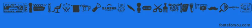 Barber Shop Font – Black Fonts on Blue Background