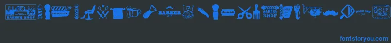 Barber Shop Font – Blue Fonts on Black Background