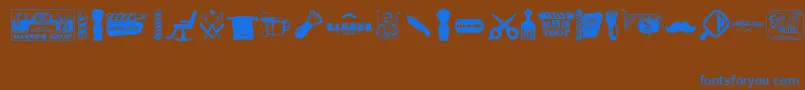 Barber Shop Font – Blue Fonts on Brown Background