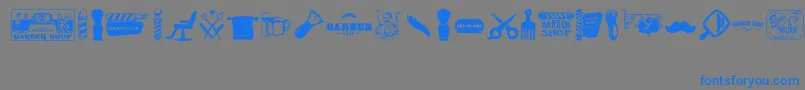 Barber Shop Font – Blue Fonts on Gray Background