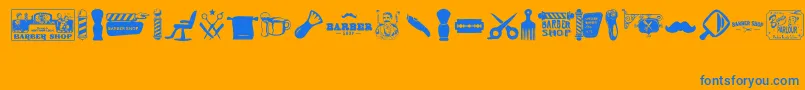 Barber Shop Font – Blue Fonts on Orange Background