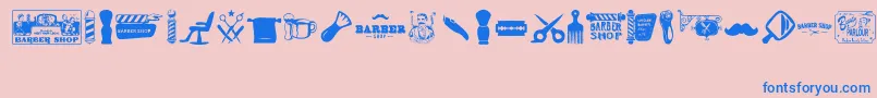 Barber Shop Font – Blue Fonts on Pink Background