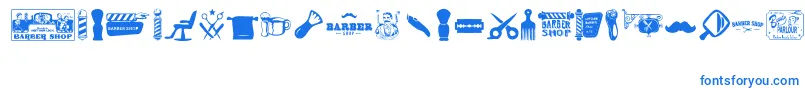Barber Shop Font – Blue Fonts on White Background