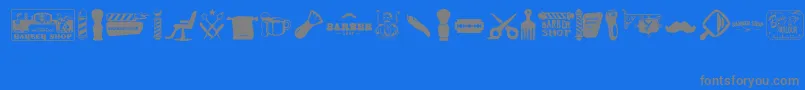 Barber Shop Font – Gray Fonts on Blue Background