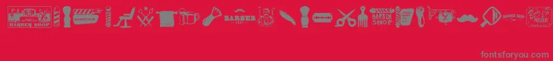 Barber Shop Font – Gray Fonts on Red Background